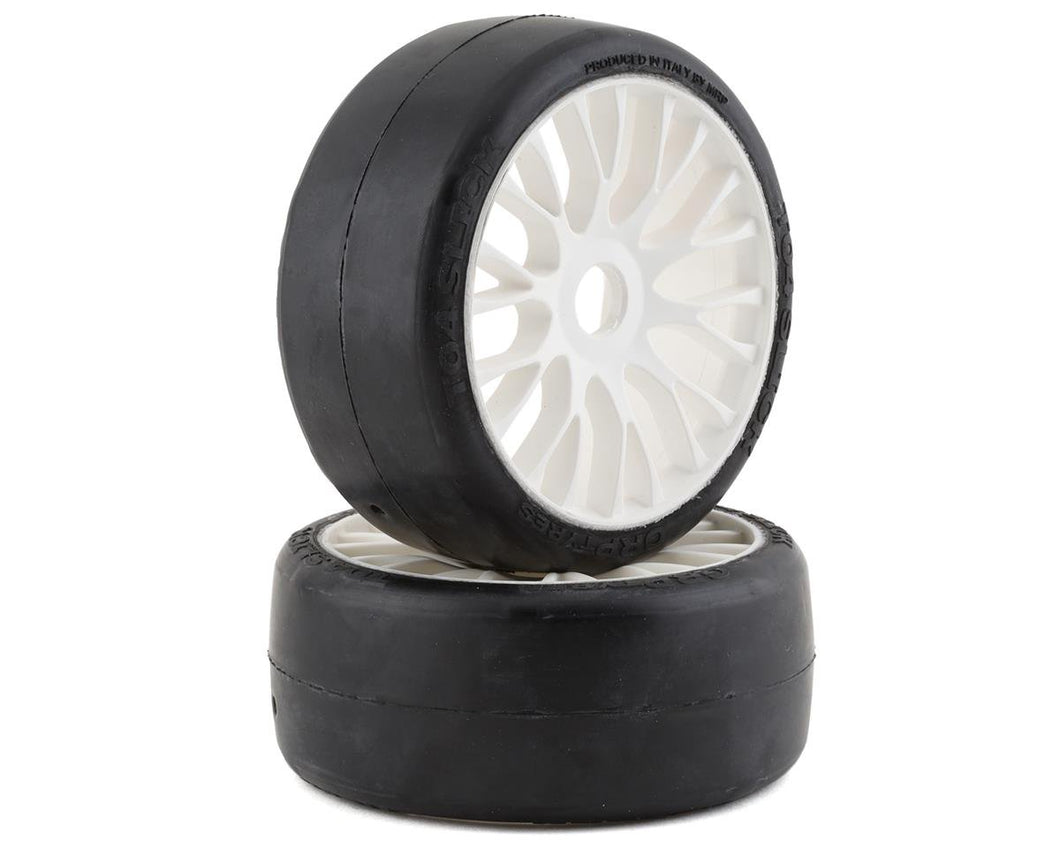 GRP Tires GT - TO4 Slick Belted Pre-Mounted 1/8 Buggy Tires (White) (2) (XM5) w/FLEX Wheel