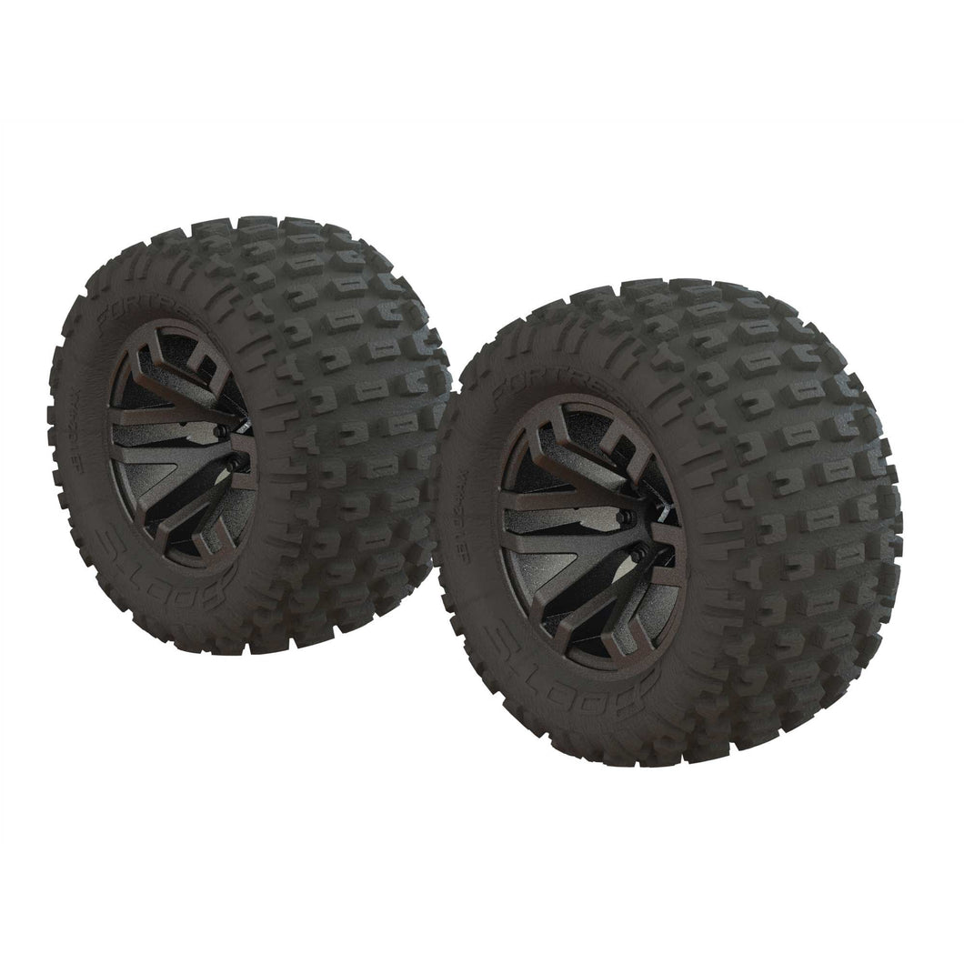 Arrma Dboots 'Fortress MT' Tire Set Glued Gun Metal (2)