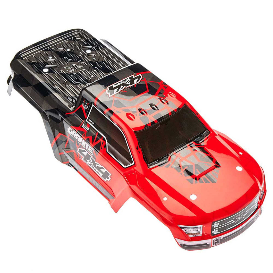 Arrma Painted Body with Decal Trim, Red: Granite 4x4 Mega