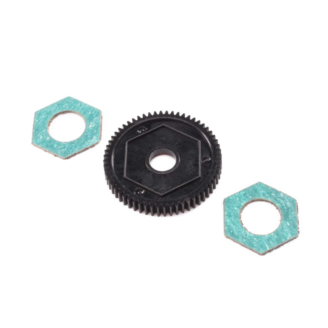 Losi Spur Gear with Slipper Pads, 60T 0.5M: Mini-T 2.0