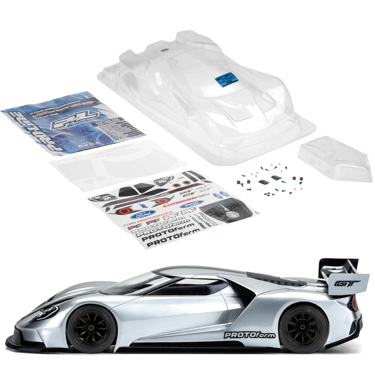 Protoform Clear Body, Ford GT Light Weight: 1/10 190mm Touring