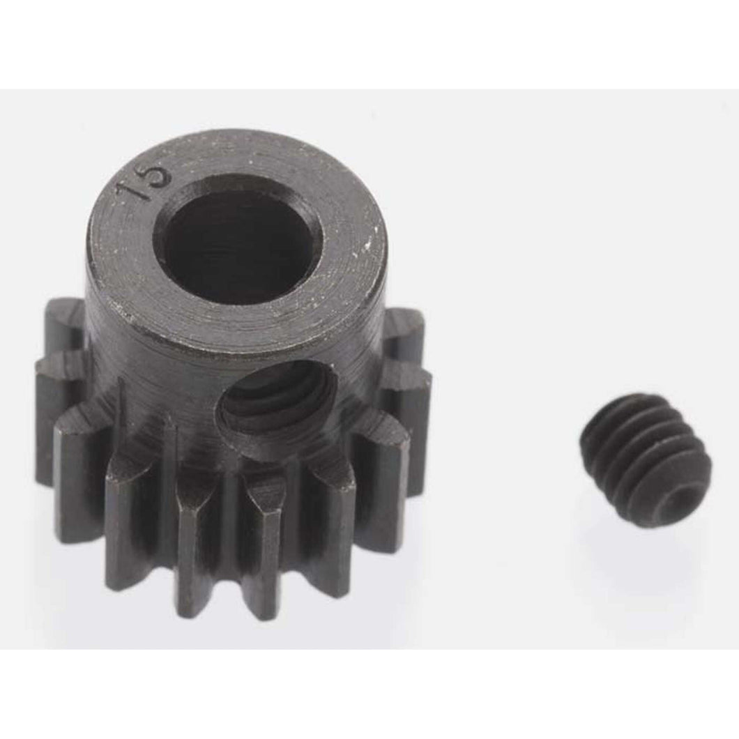 Extra Hard 15 Tooth Blackened Steel 32p Pinion, 5mm