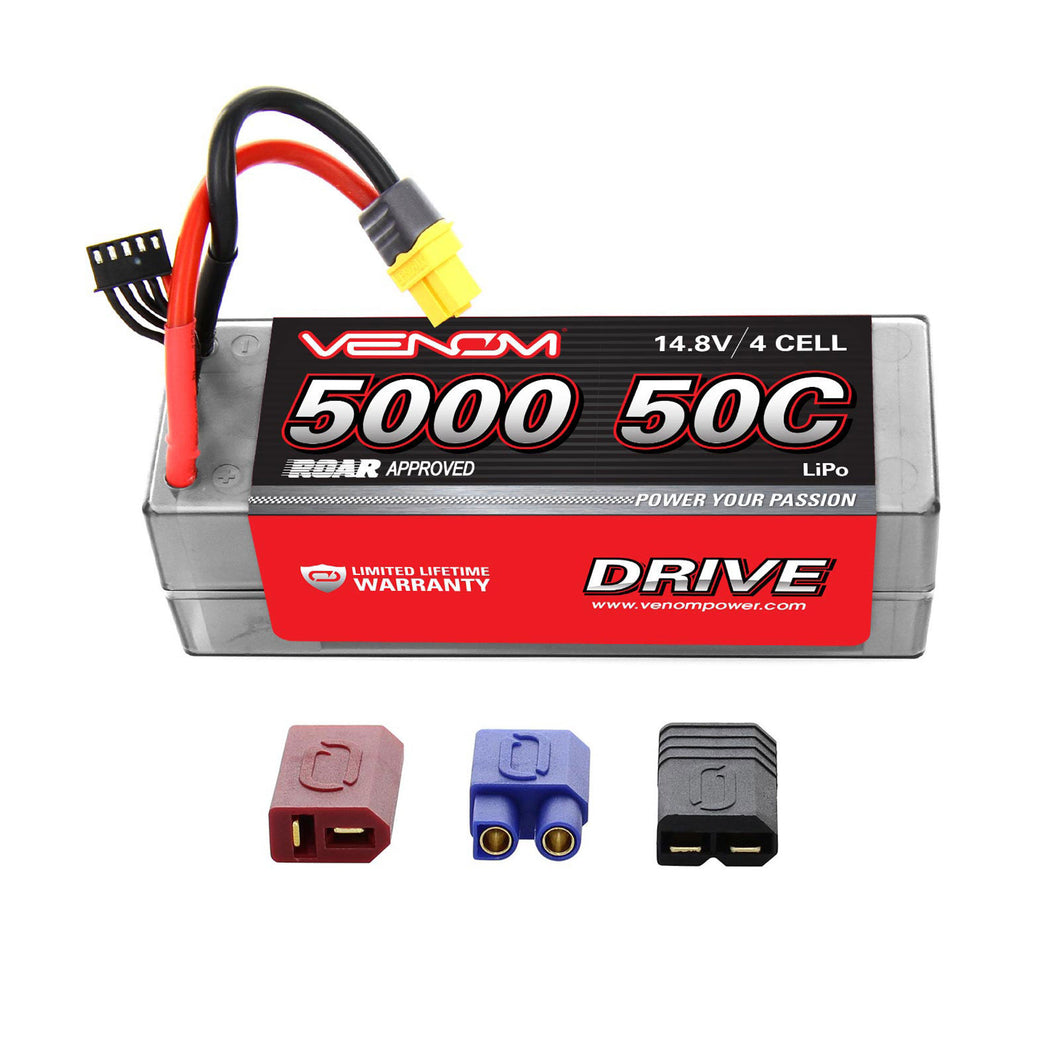 14.8V 5000mAh 4S 50C DRIVE  Hardcase LiPo Battery: UNI 2.0 Plug