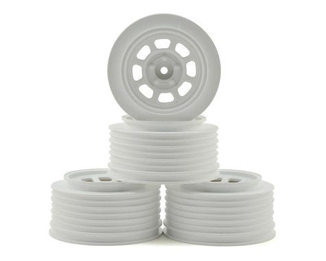 DE Racing Speedway SC Short Course Dirt Oval Wheels (White) (4) (19mm Backspace) (Slash Front) w/12mm Hex