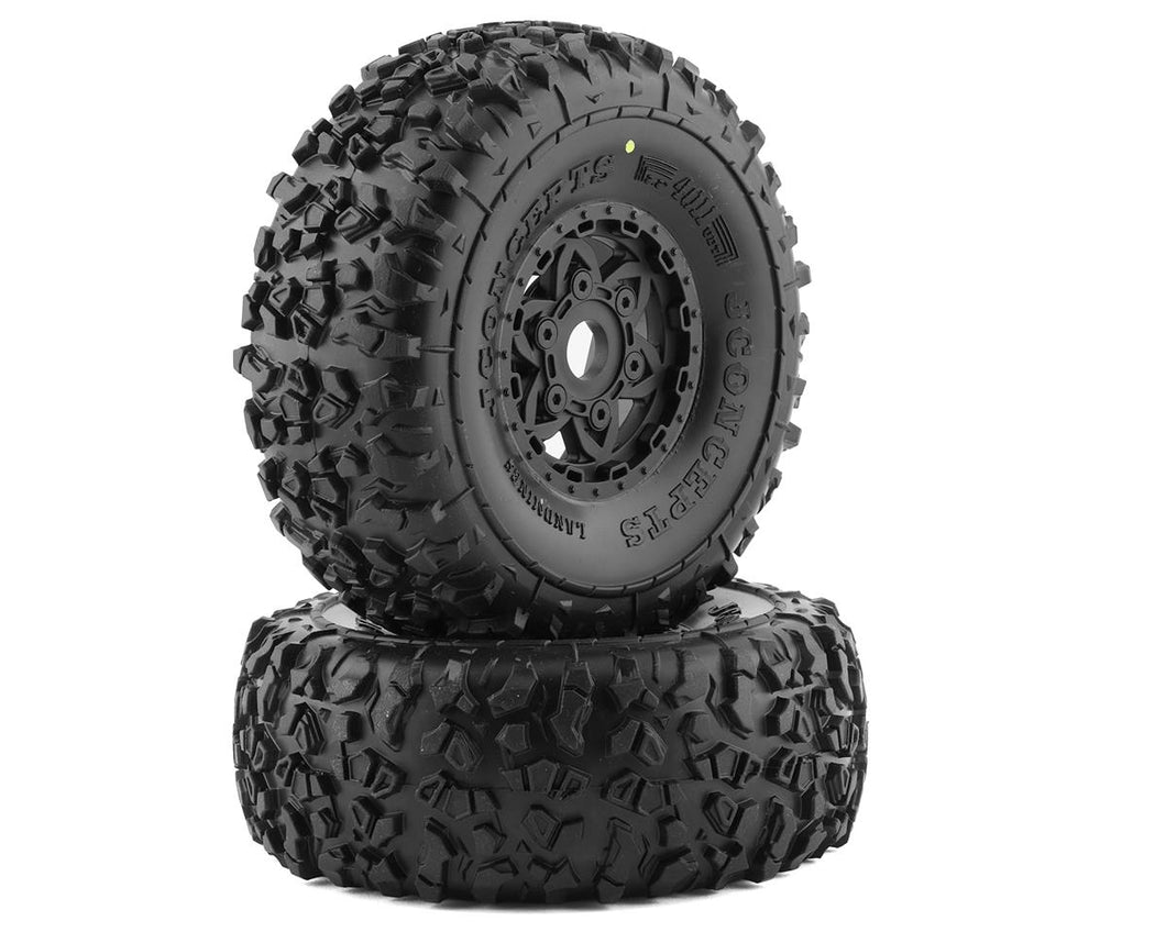 JConcepts Mojave 6S BLX Pre-Mounted Landmines Tires w/Tremor Wheels (Black) (2) (Yellow) w/17mm Hex