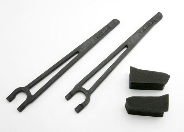 Traxxas Hold Downs, Battery, Left & Right (2)/ Foam Spacers (2) (Fits Standard Battery Packs)