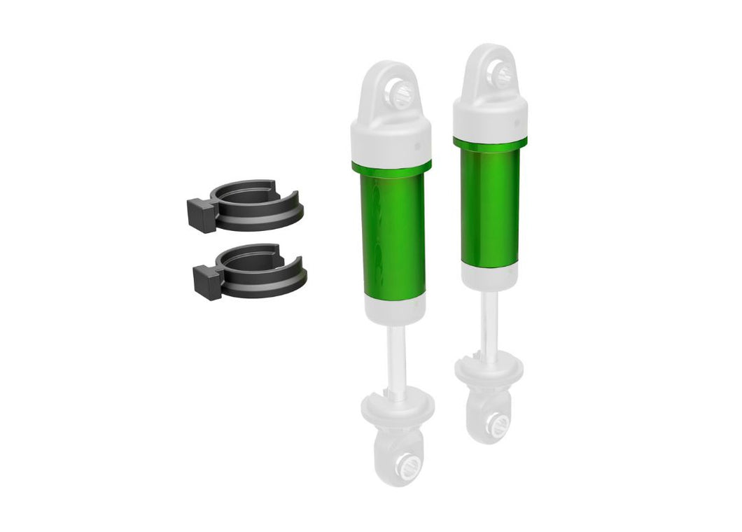 Traxxas Body, GTM Shock, 6061-T6 Aluminum (Green-Anodized) (Includes Spring Pre-Load Spacers) (2)